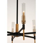Maxim Lighting Flambeau 8-Light Chandelier in Black/Antique Brass