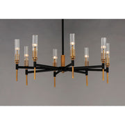 Maxim Lighting Flambeau 8-Light Chandelier in Black/Antique Brass