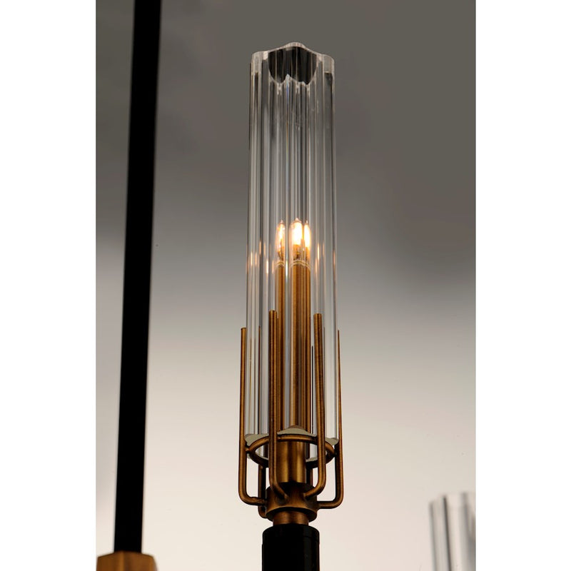 Maxim Lighting Flambeau 8-Light Chandelier in Black/Antique Brass