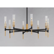 Maxim Lighting Flambeau 8-Light Chandelier in Black/Antique Brass