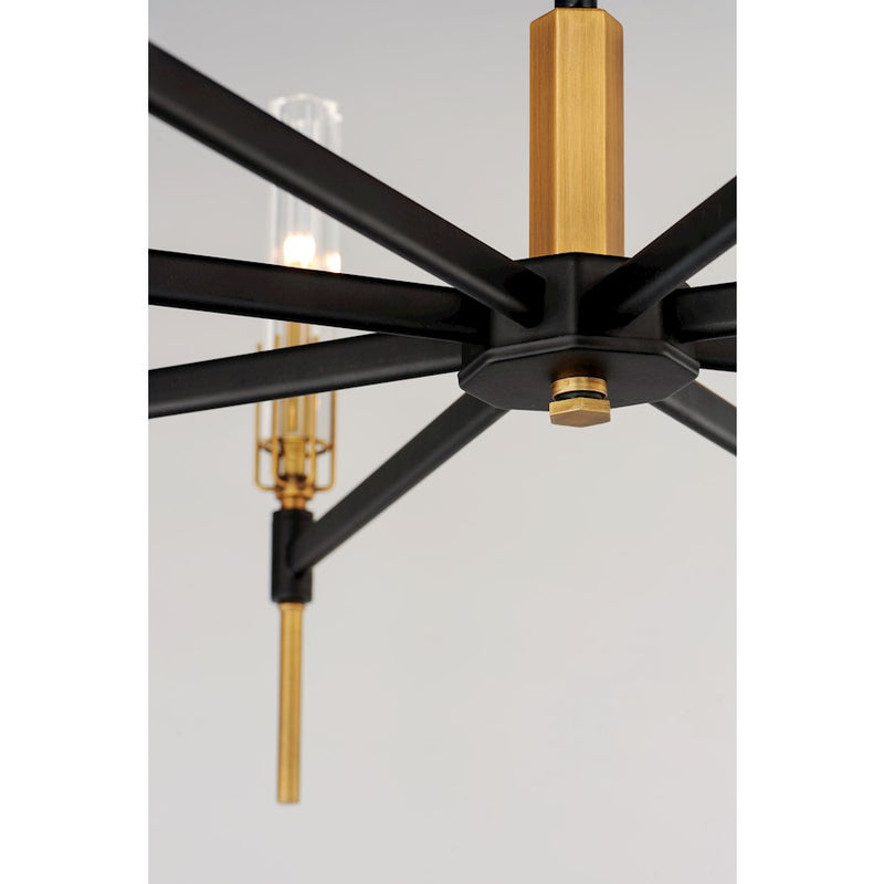 Maxim Lighting Flambeau 8-Light Chandelier in Black/Antique Brass