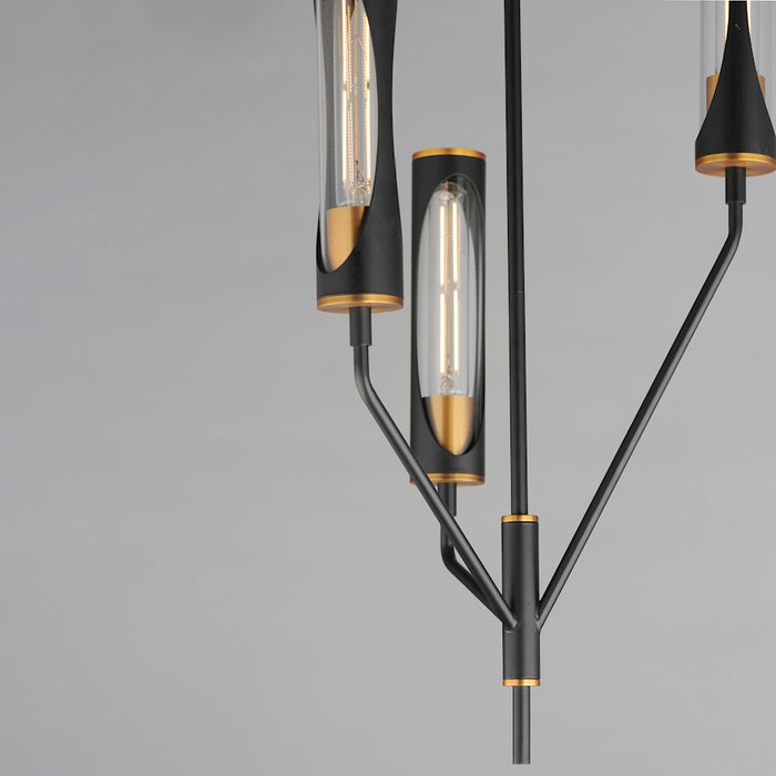 Maxim Lighting Regent 3 Light Pendant, Black/Antique Brass/Clear