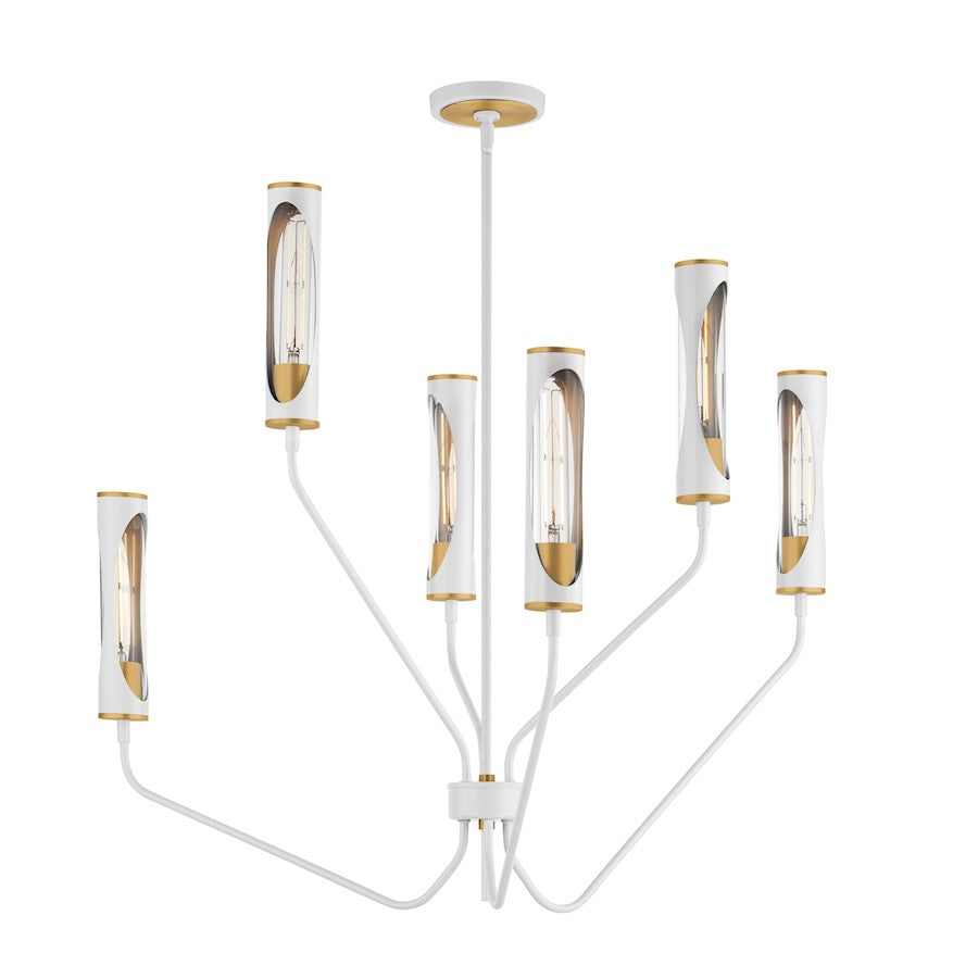 Maxim Lighting Regent 6Lt Pendant,Lt French Gray/Brass/Clear - 16176CLLFGNAB