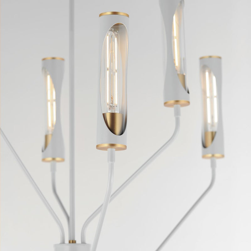 Maxim Lighting Regent 6Lt Pendant,Lt French Gray/Brass/Clear