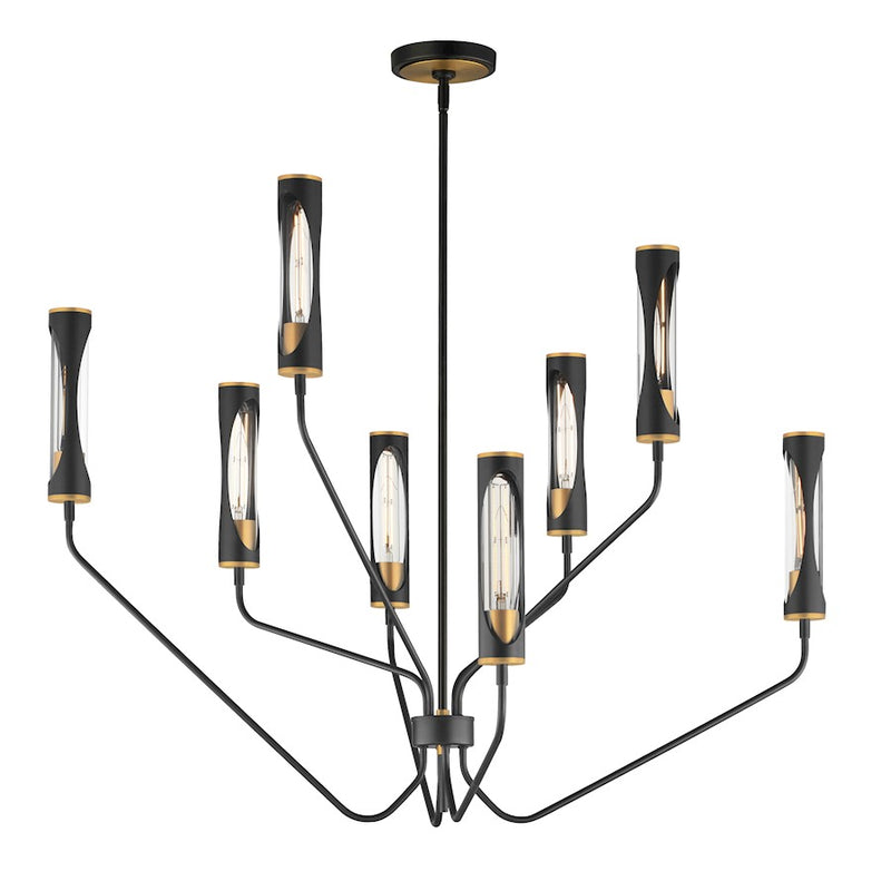 Maxim Lighting Regent 8 Light Chandelier, Black/Brass/Clear