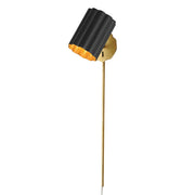 Maxim Lighting Primrose 1 Light 30.75" Wall Sconce, Black/Gold Leaf - 18050BKGL