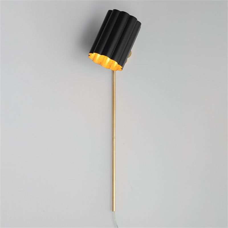 Maxim Lighting Primrose 1 Light 30.75" Wall Sconce, Black/Gold Leaf