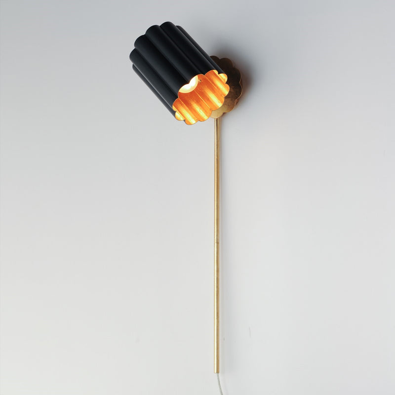 Maxim Lighting Primrose 1 Light 30.75" Wall Sconce, Black/Gold Leaf