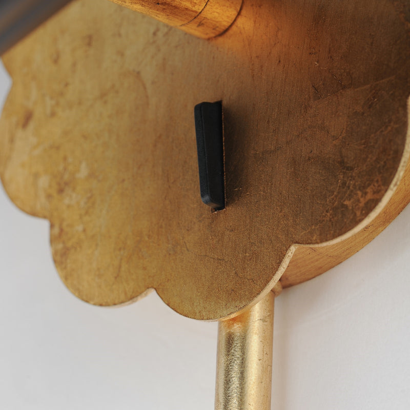 Maxim Lighting Primrose 1 Light 30.75" Wall Sconce, Black/Gold Leaf
