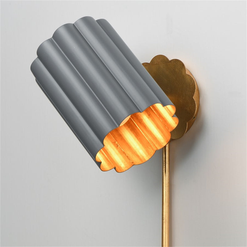Maxim Lighting Primrose 1 Light 30.75" Wall Sconce, Grey/Gold Leaf