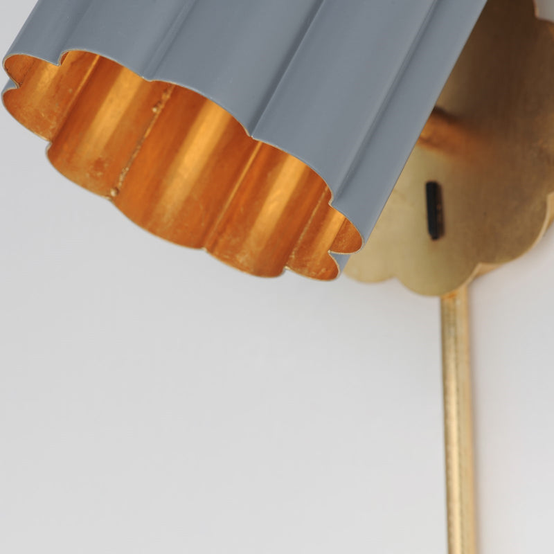 Maxim Lighting Primrose 1 Light 30.75" Wall Sconce, Grey/Gold Leaf