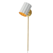 Maxim Lighting Primrose 1 Light 30.75" Wall Sconce, White/Gold Leaf - 18050MWGL