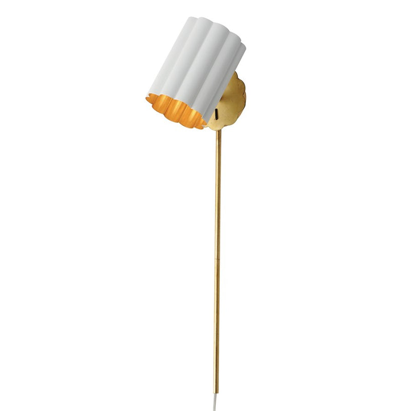 Maxim Lighting Primrose 1 Light 30.75" Wall Sconce, White/Gold Leaf - 18050MWGL