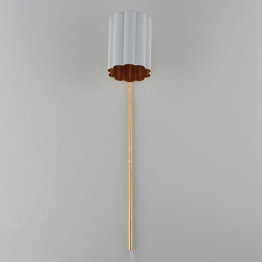 Maxim Lighting Primrose 1 Light 30.75" Wall Sconce, White/Gold Leaf