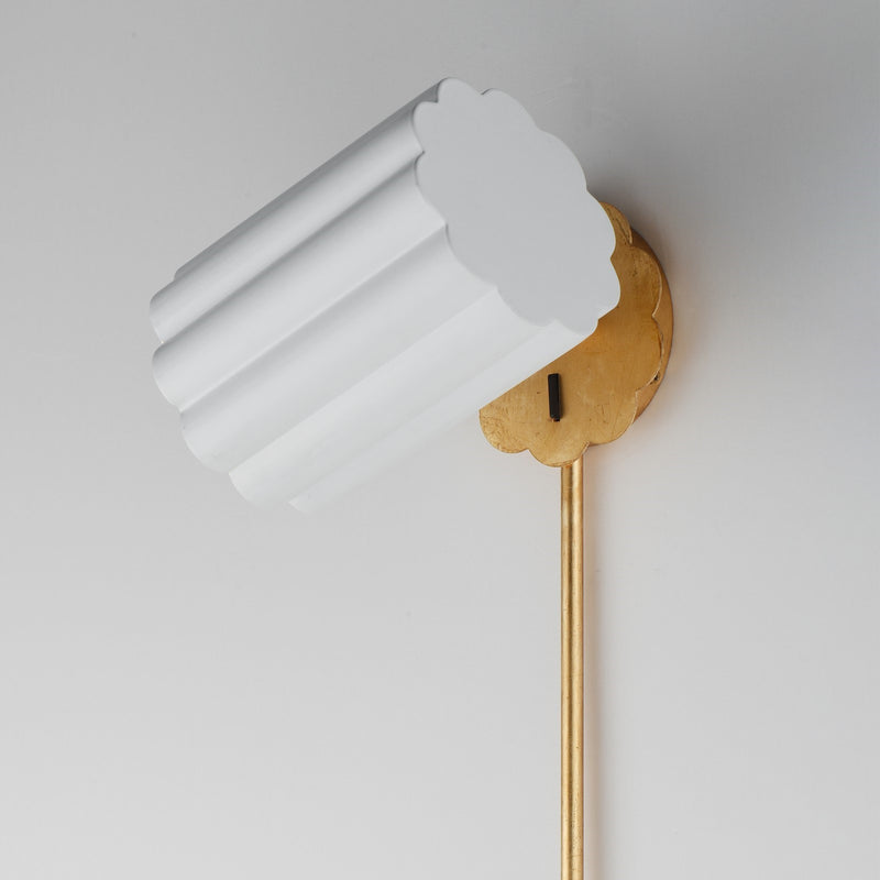 Maxim Lighting Primrose 1 Light 30.75" Wall Sconce, White/Gold Leaf