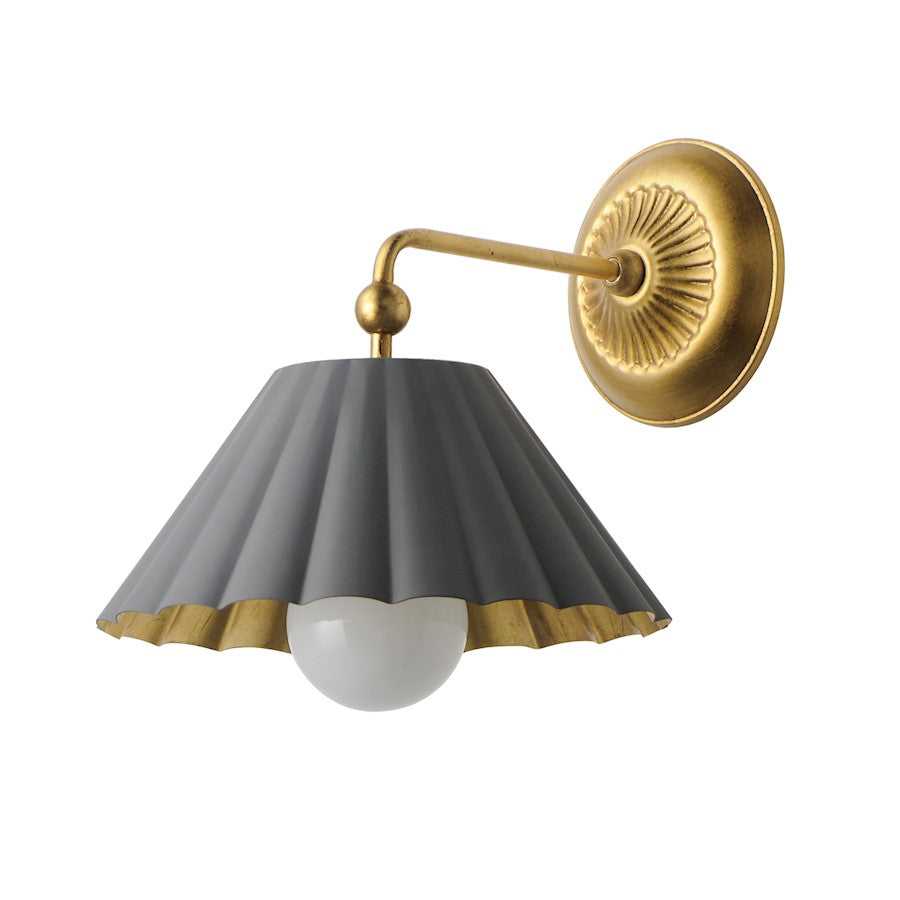 Maxim Lighting Primrose 1 Light Wall Sconce, Dark Grey/Gold Leaf - 18051DGGL