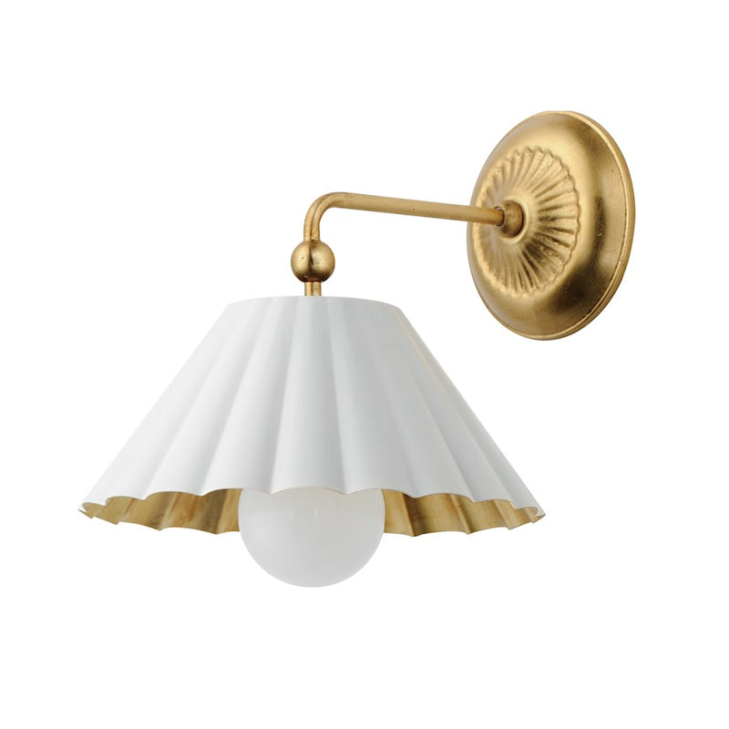 Maxim Lighting Primrose 1 Light Wall Sconce, Matte White/Gold Leaf