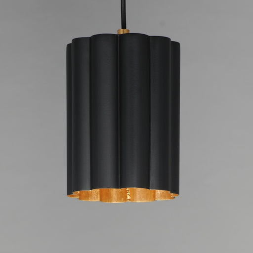 Maxim Lighting Primrose 1Lt 8.75" Single Pendant, Black/Gold Leaf