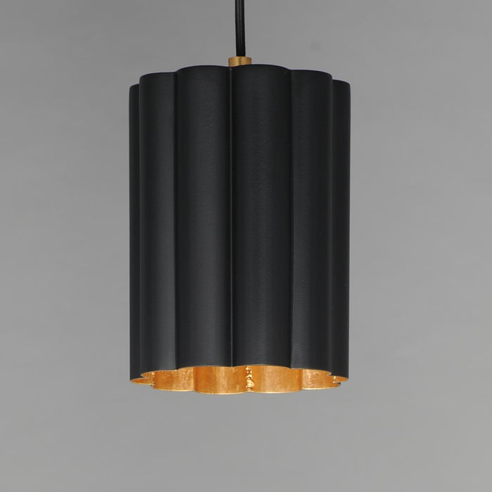 Maxim Lighting Primrose 1Lt 8.75" Single Pendant, Black/Gold Leaf