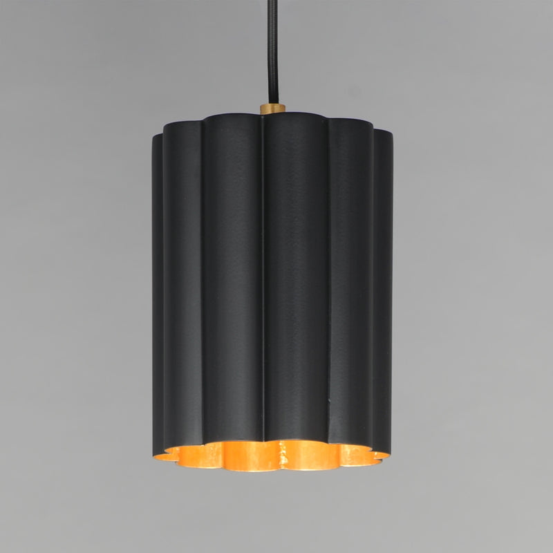 Maxim Lighting Primrose 1Lt 8.75" Single Pendant, Black/Gold Leaf