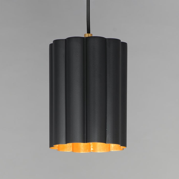 Maxim Lighting Primrose 1Lt 8.75" Single Pendant, Black/Gold Leaf