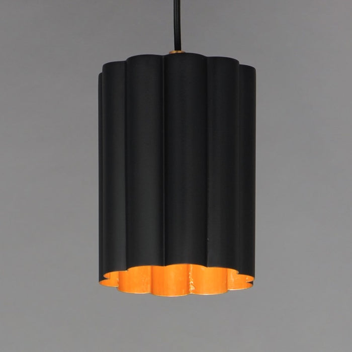 Maxim Lighting Primrose 1Lt 8.75" Single Pendant, Black/Gold Leaf