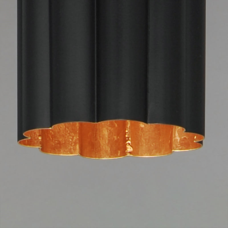 Maxim Lighting Primrose 1Lt 8.75" Single Pendant, Black/Gold Leaf
