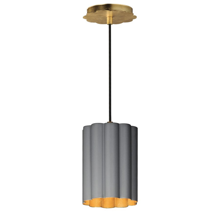Maxim Lighting Primrose 1Lt 8.75" Single Pendant, Grey/Gold Leaf - 18054DGGL