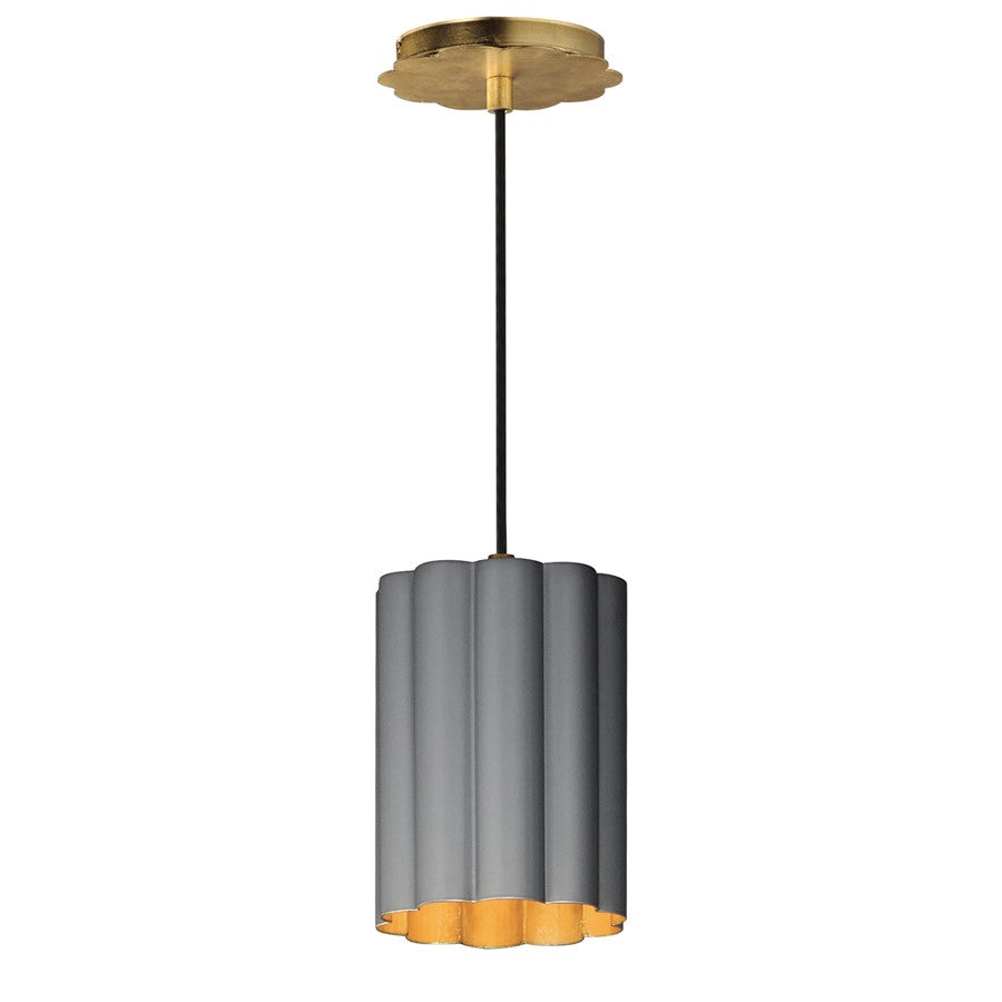 Maxim Lighting Primrose 1Lt 8.75" Single Pendant, Grey/Gold Leaf - 18054DGGL