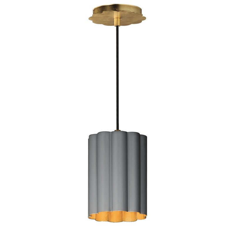 Maxim Lighting Primrose 1Lt 8.75" Single Pendant, Grey/Gold Leaf