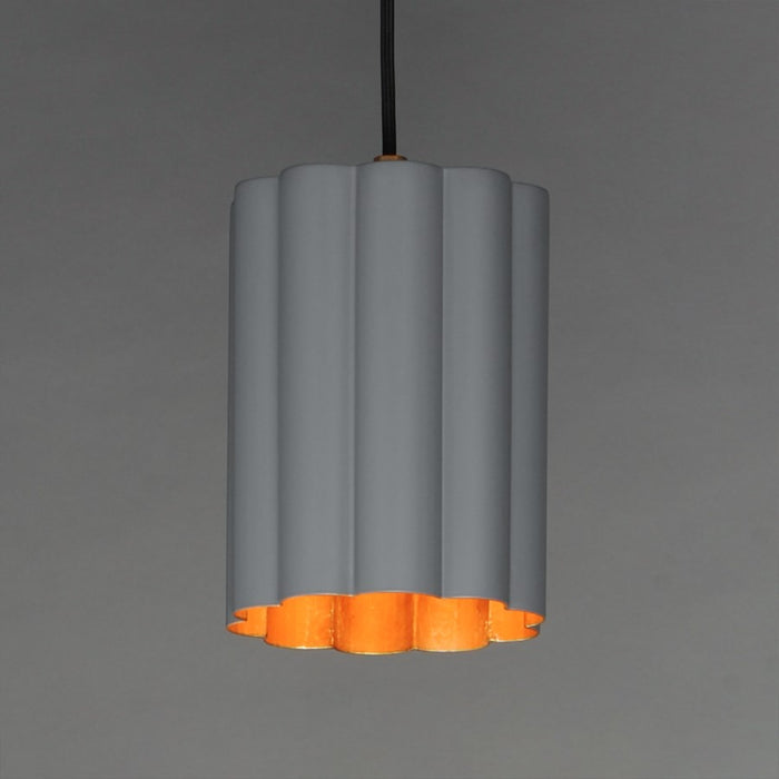 Maxim Lighting Primrose 1Lt 8.75" Single Pendant, Grey/Gold Leaf