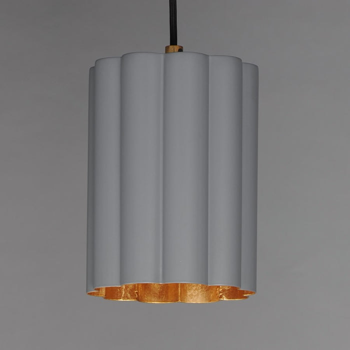 Maxim Lighting Primrose 1Lt 8.75" Single Pendant, Grey/Gold Leaf