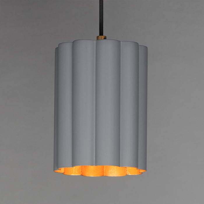 Maxim Lighting Primrose 1Lt 8.75" Single Pendant, Grey/Gold Leaf