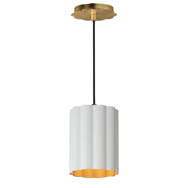 Maxim Lighting Primrose 1Lt 8.75" Single Pendant, White/Gold Leaf