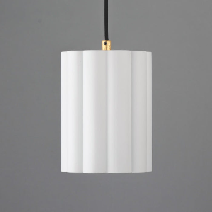 Maxim Lighting Primrose 1Lt 8.75" Single Pendant, White/Gold Leaf