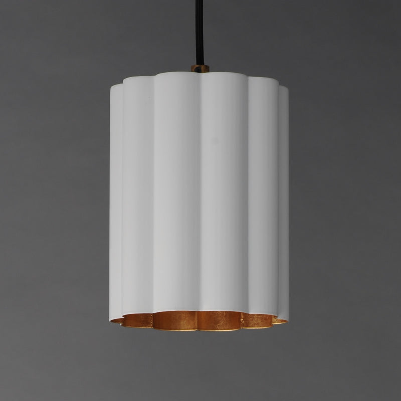 Maxim Lighting Primrose 1Lt 8.75" Single Pendant, White/Gold Leaf