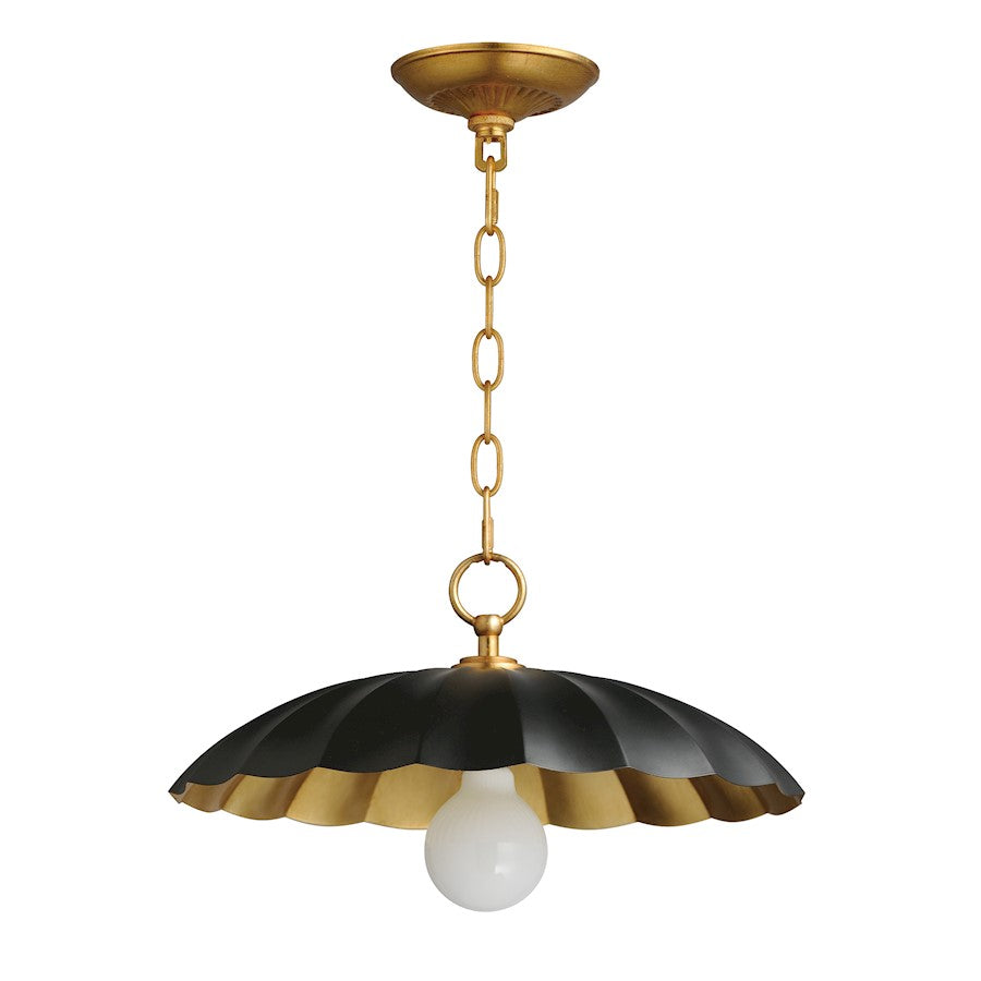 Maxim Lighting Primrose 1 Light Pendant, Black/Gold Leaf - 18055BKGL