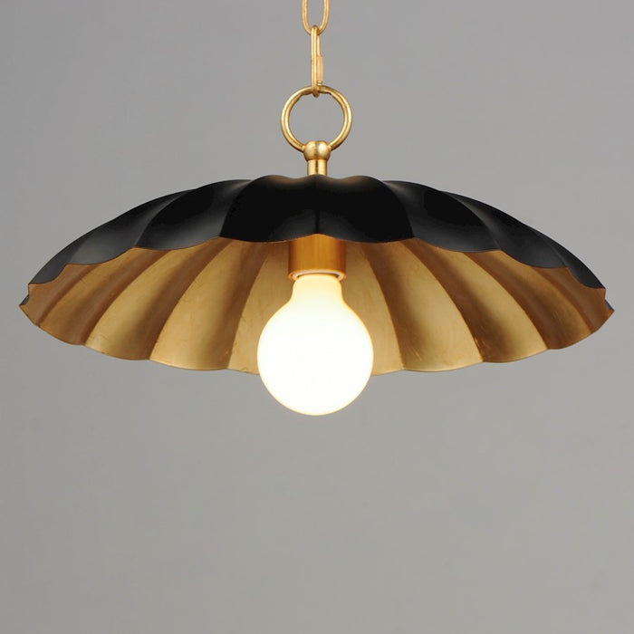 Maxim Lighting Primrose 1 Light Pendant, Black/Gold Leaf