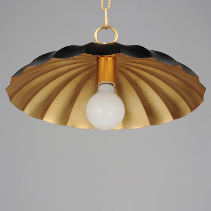 Maxim Lighting Primrose 1 Light Pendant, Black/Gold Leaf