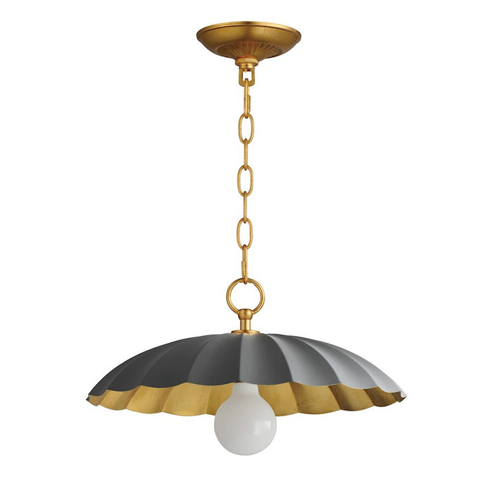 Maxim Lighting Primrose 1 Light Pendant, Dark Grey/Gold Leaf - 18055DGGL