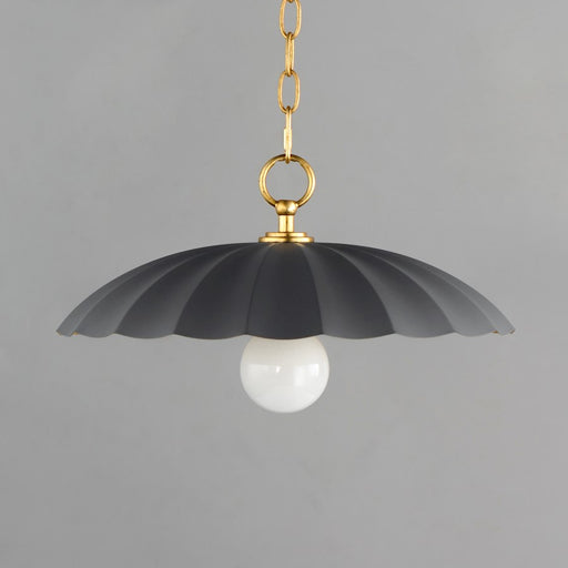 Maxim Lighting Primrose 1 Light Pendant, Dark Grey/Gold Leaf