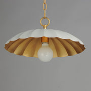 Maxim Lighting Primrose 16in 1-Light Pendant | Matte White and Gold Leaf Metal | Kitchen Island & Dining Room | 16 x 16 x 9 in | Model 18055MWGL
