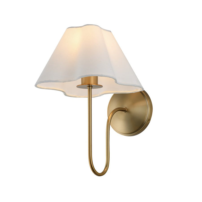 Maxim Lighting Saxon 1Lt 14.5" Wall Sconce, Aged Brass/White - 18100WTNAB