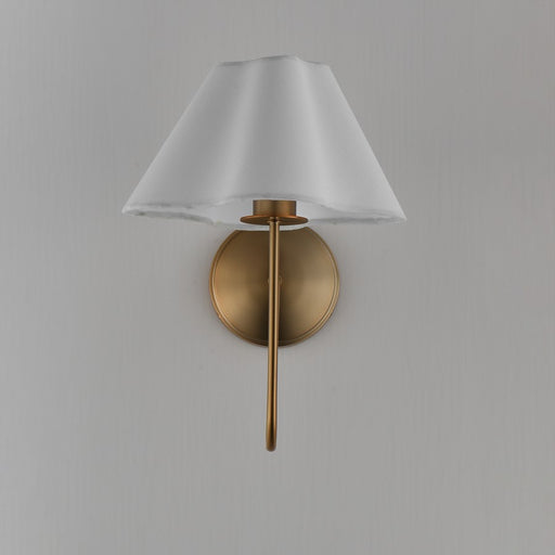 Maxim Lighting Saxon 1Lt 14.5" Wall Sconce, Aged Brass/White