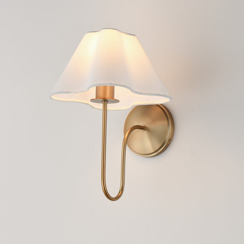 Maxim Lighting Saxon 1Lt 14.5" Wall Sconce, Aged Brass/White
