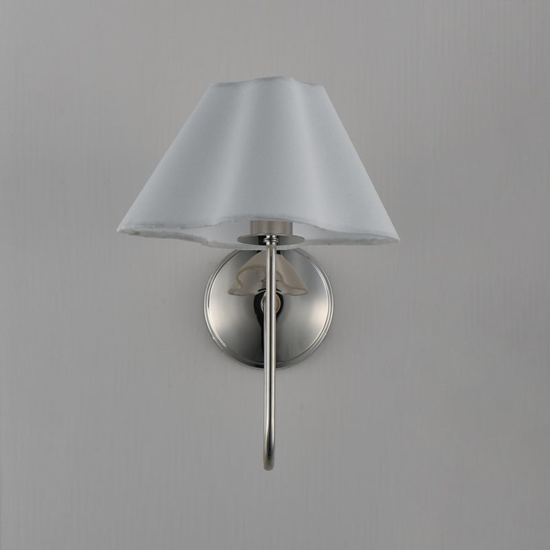 Maxim Lighting Saxon 1Lt 14.5" Wall Sconce, Polished Nickel/White