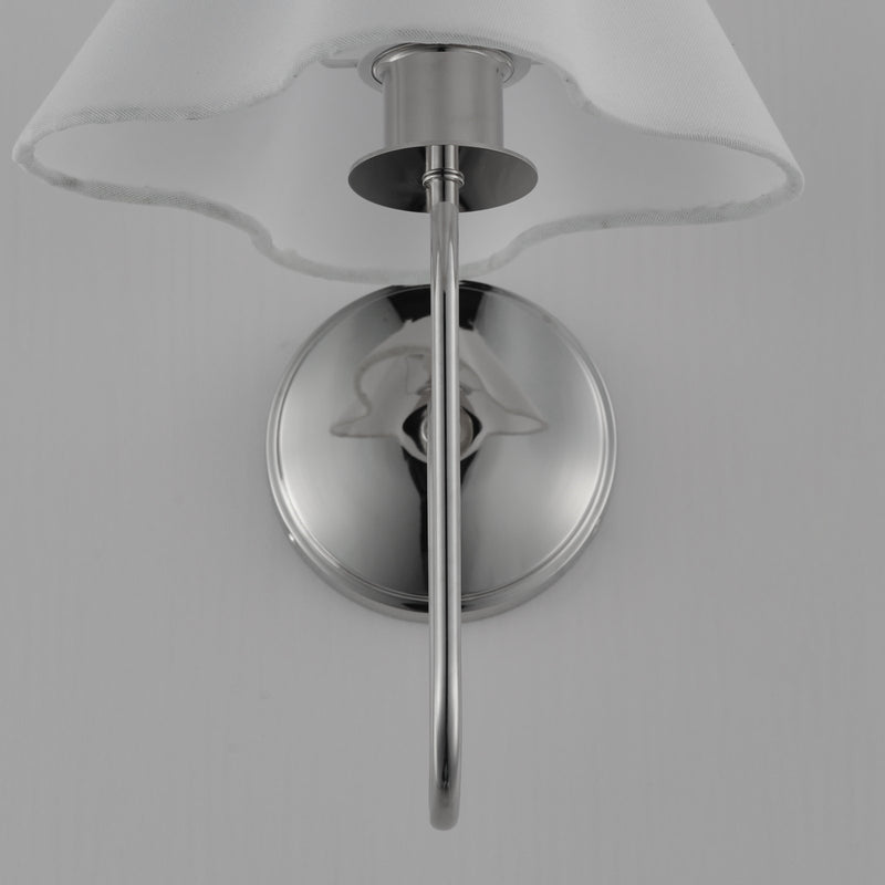 Maxim Lighting Saxon 1Lt 14.5" Wall Sconce, Polished Nickel/White