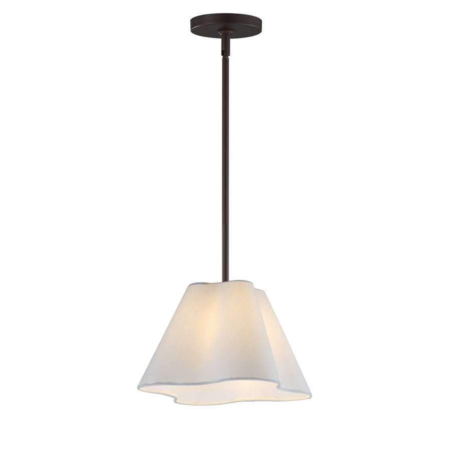 Maxim Lighting Saxon 1Lt 9" Single Pendant, Oil Rubbed Bronze/White - 18101WTOI