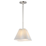 Maxim Lighting Saxon 1Lt 9" Single Pendant, Polished Nickel/White - 18101WTPN