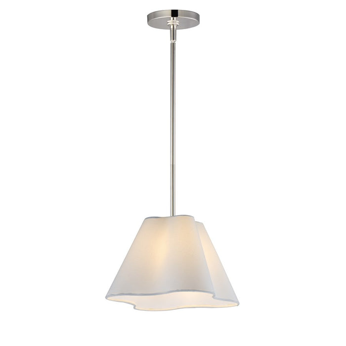 Maxim Lighting Saxon 1Lt 9" Single Pendant, Polished Nickel/White - 18101WTPN